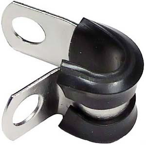 100 Pc. .250" Rubber Insulated Stainless Steel P-Clamp  7414-36