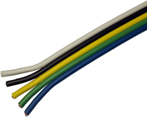 16/5 AWG @ 100' White/Brown/Yellow/Green/Blue Bonded Parallel Wire  8135-26