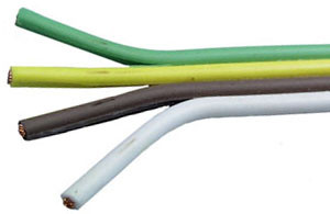 16/4 AWG @ 100' White/Brown/Yellow/Green PVC Insulated Bonded Parallel Wire  8143-C