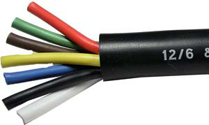 12/6 - 10/1 AWG @ 250' Black PVC Jacketed Multi-Conductor Trailer Cable  8150-27
