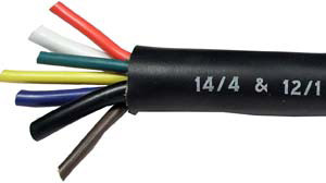 14/4 - 10/2 - 12/1 AWG @ 250' Black PVC Jacketed RV Trailer Cable  8158-RL