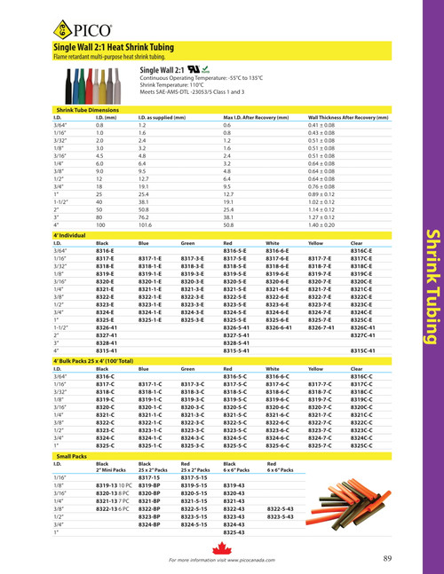 1" x 164' Black Single Wall General Purpose 2:1 Shrink Tube  8325-27
