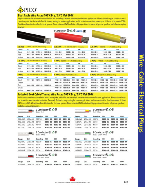 6 AWG @ 25' Yellow Boat Wire  9006-7-24