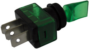 SPST Green Illuminated On-Off Duckbill Switch  9407-3-11