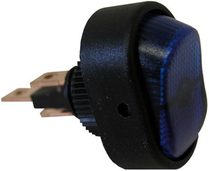 SPST Blue Illuminated On-Off Oval Rocker Switch  9411-1-11