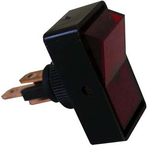 SPST Red Illuminated On-Off Rectangular Rocker Switch  9412-5-11