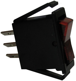 SPST Red Illuminated On-Off Slim Rocker Switch  9413-5-11
