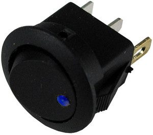 SPST Blue Round Rocker On-Off Switch w/LED  9415-1-11