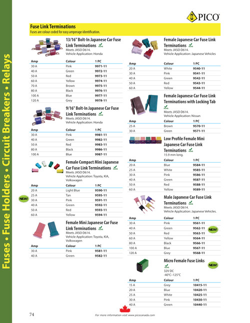 80A Japanese Car Fuse Link Termination  9986-11