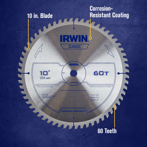 5 Pc. 10" 60T Classic Series Carbide Circular Saw Blade   15370