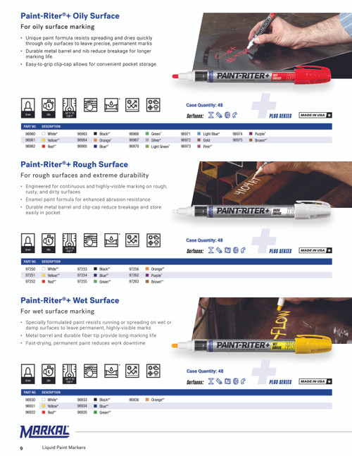 12 Pc. Paint-Riter®+ Rough Surface Liquid Paint Marker - Black   97253