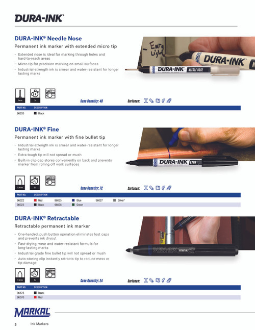 12 Pc. DURA-INK® Fine Permanent Ink Marker - Black   96023