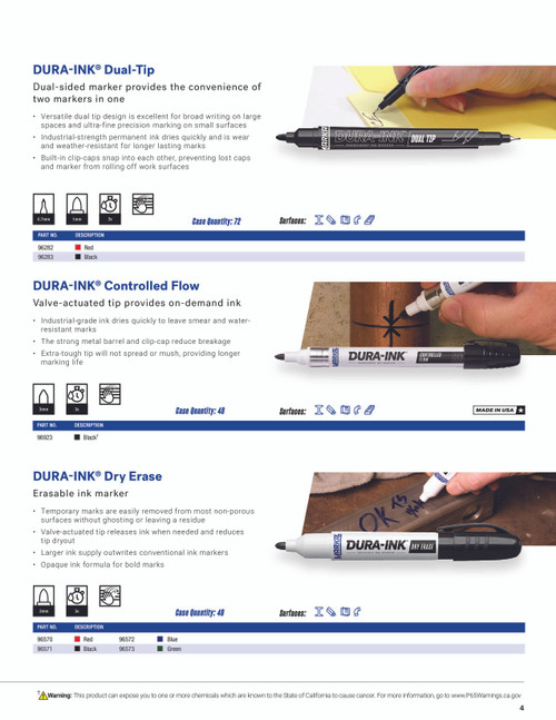 12 Pc. DURA-INK® Dry Erase Marker - Black   96571