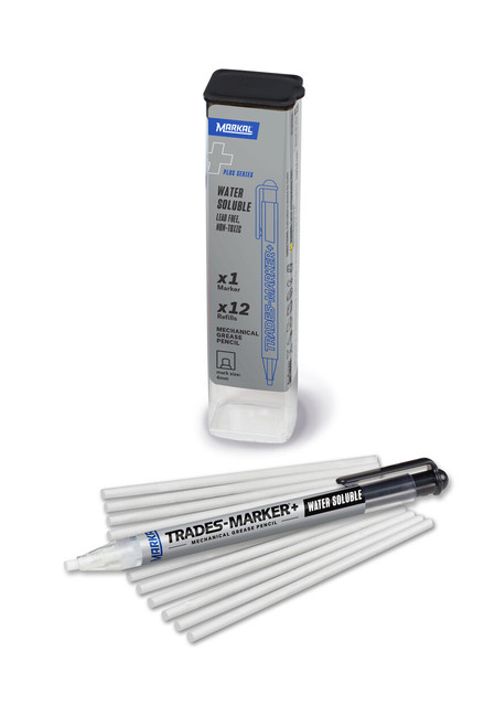 Trades-Marker®+ Water Soluble Mechanical Grease Pencil Starter Pack - White   96190