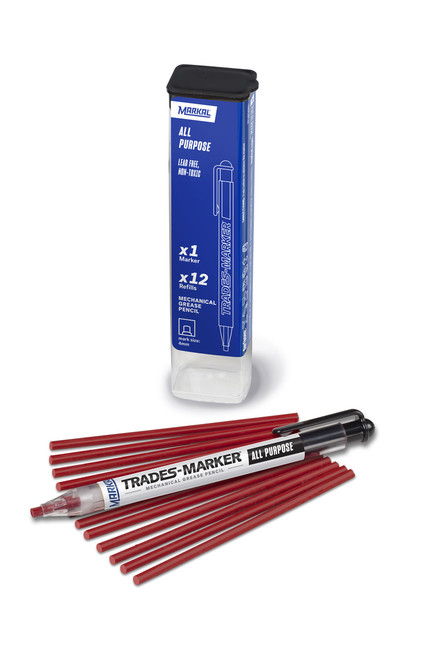 Trades-Marker® All Purpose Mechanical Grease Pencil Starter Pack - Red   96132