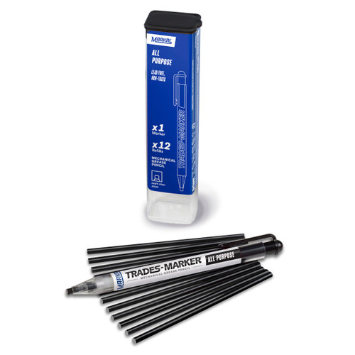 Trades-Marker® All Purpose Mechanical Grease Pencil Starter Pack - Black   96133