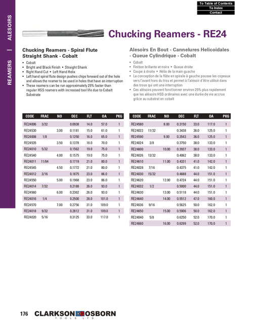 5/32" Cobalt Chucking Reamer   RE24010
