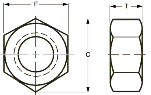 UNC A563 Grade A/B Heavy Hex Nut - Plain Steel  318030 - 318650