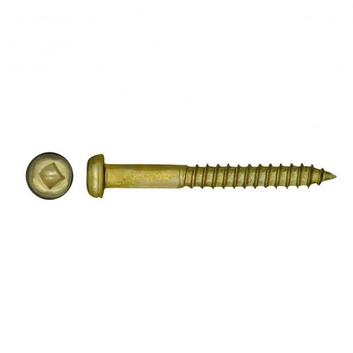 #6 x 1-1/4" Pan Head Brass Wood Screw 100 Pc.   204-593