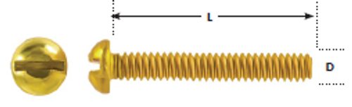 #10-24 x 1/2" Pan Head Brass Machine Screw 100 Pc.   180-189