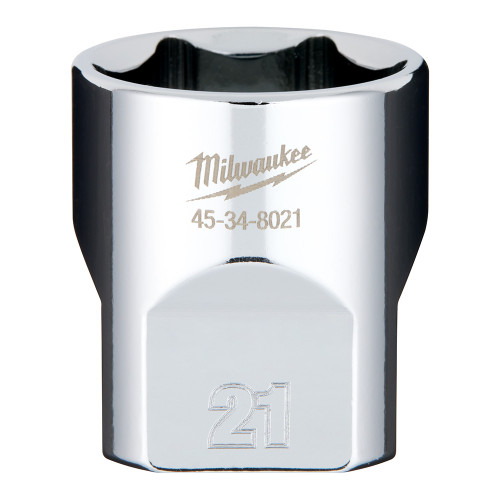 3/8" Drive x 21mm Shallow Chrome Socket - 6 Point  45-34-8021