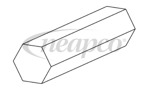 1-1/8" x 6' Hexagon Solid Shaft  72-1125