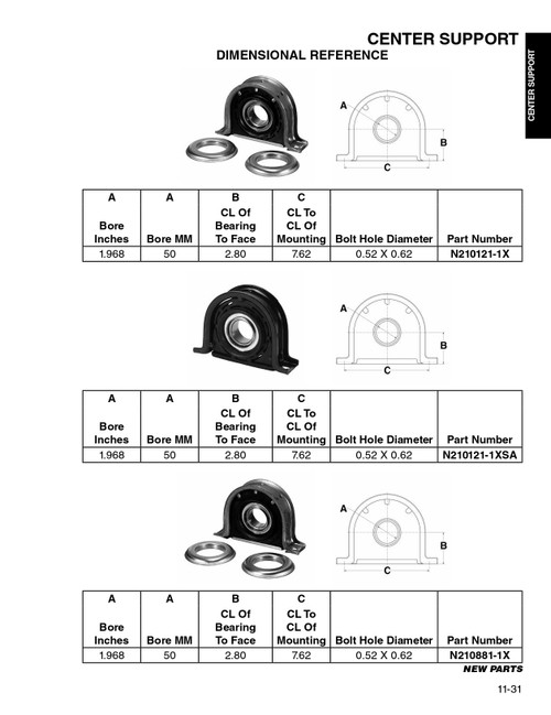 50mm Drive Line Center Support Bearing  N210121-1X