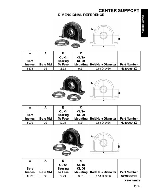 35mm Drive Line Center Support Bearing  N210367-1X