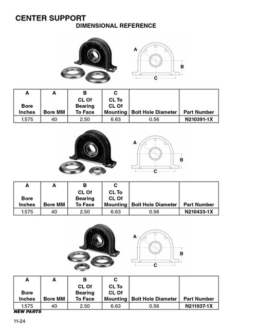 40mm Drive Line Center Support Bearing  N210391-1X