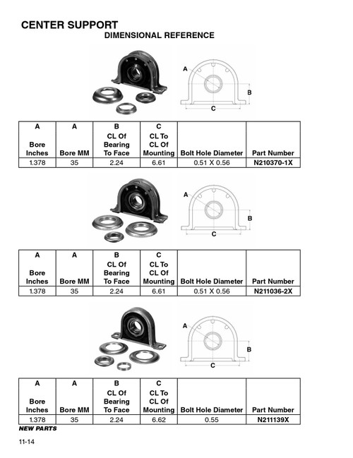 35mm Drive Line Center Support Bearing  N211036-2X