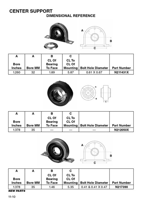 35mm Drive Line Center Support Bearing  N212050X