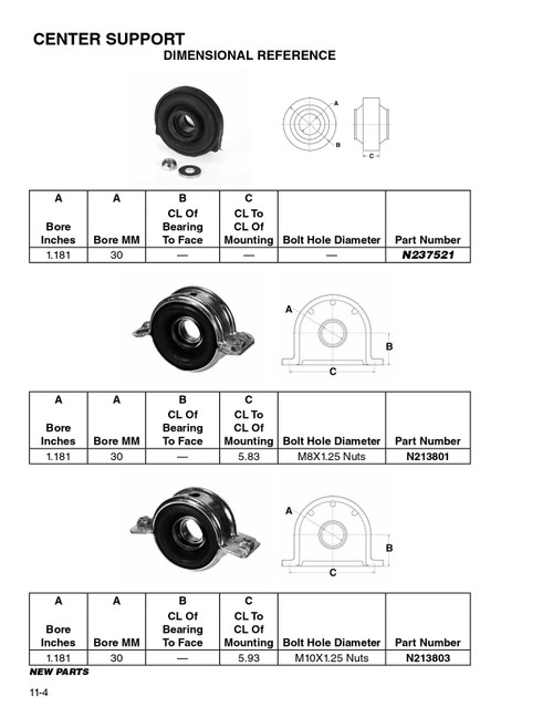 30mm Drive Line Center Support Bearing  N216801