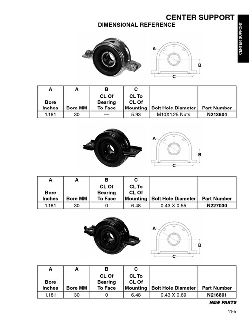 30mm Drive Line Center Support Bearing  N227030