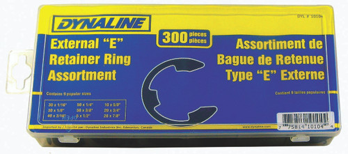 300 Pc. External E-Retainer Ring Assortment  10104