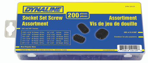 200 Pc. Socket Set Screw Assortment  10119