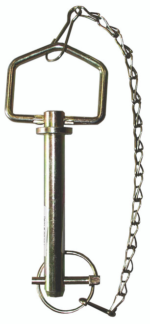 Folding Handle Hitch Pin w/Chained Lynch Pin 1/2 x 6-1/4"  66281