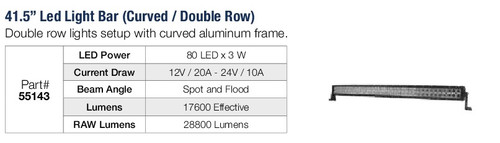41.5" Dual Row Curved LED LightBar @ 240W  55143