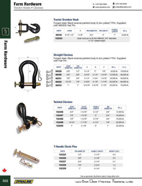 Straight Clevis 1"  66033