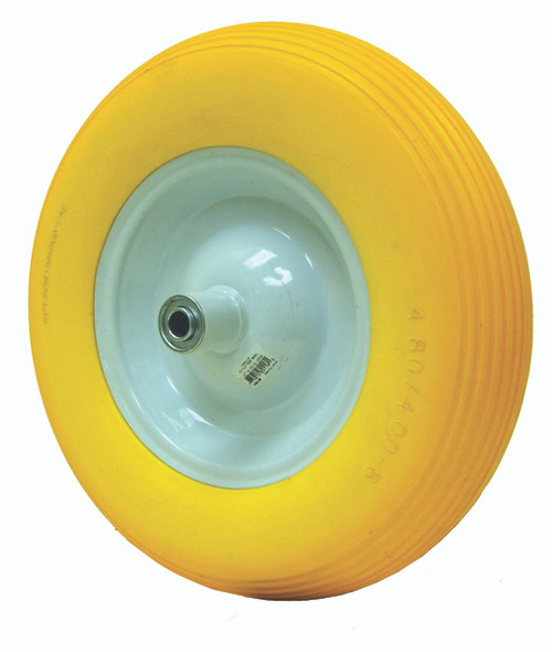 15" - 4.80/4.00 R8 Yellow Flat Free Symmetrical Hub Wheel Barrow Wheel  80118