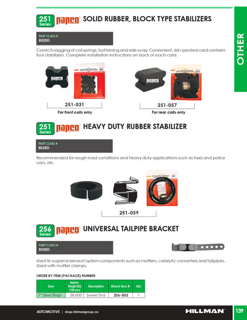 Rear Coil Solid Rubber Block Stabilizer 4 Pc.   251-057