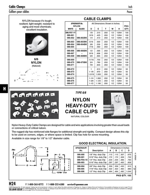 Cable Clamp 7/8" Id X 1/2" Wide Natural Nylon   086-671