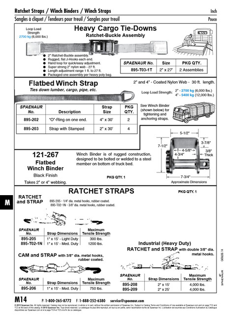 Flatbed Winch Binder (Used With Strap Nos. 895-201 To 895-204) Takes 2" Or 4" Webbing Steel   121-267