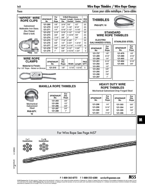 Standard Wire Rope Thimble For 3/16" Rope Steel Electroplated   121-289