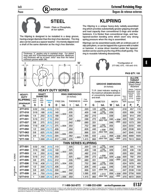 Crimp Ring Retainer For .086" Groove Dia Steel Zinc Plated   277-200