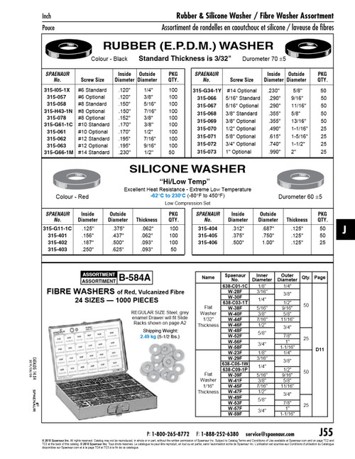 Rubber Washer For #6 Screw (3/8"Od X 3/32" Th) Epdm Black 70 Duro   315-057