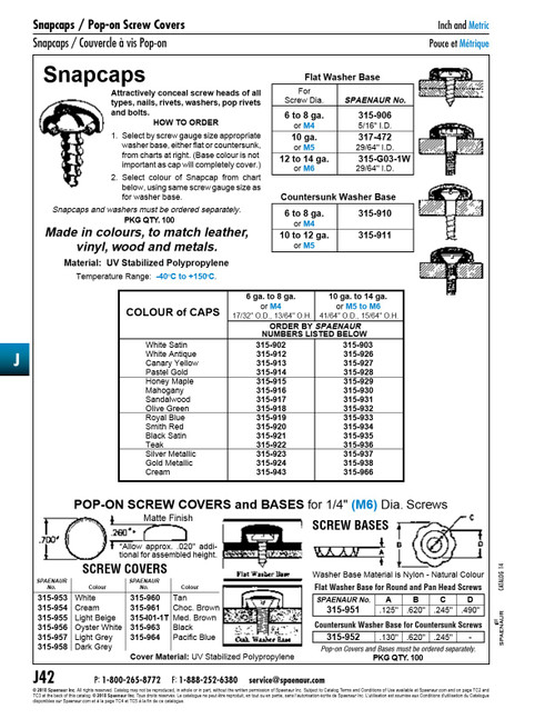 Snap Cap #10 & 12 Ga (M5) Scr Size 16.1Mm Od Uv Stab Polypropylene #130 Mahogany   315-930