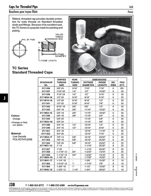 Standard Threaded Cap Ribbed 5/8" - 18 Thrd Low Density Polyethylene   317-343
