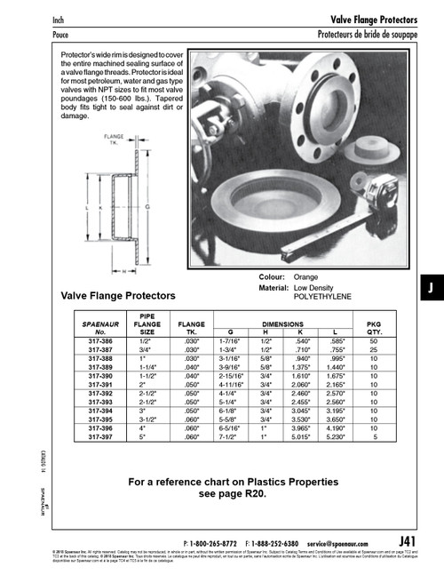 Valve Flange Protector Line 1028 For 1 1/4" Pipe Flange Low Density Polyethylene Colour Orange   317-389
