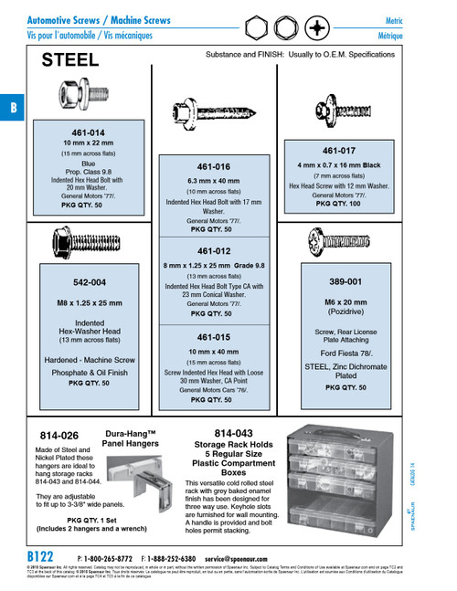 Sem Machine Screw Indented Hex Head Ca Point With 30Mm Flat Washer M10 X 1.5 Pitch X 40Mm Lg Gr 938 Medium Carbon Steel Black Phosphate & Oil   461-015