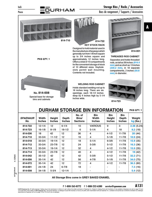Storage Bin 18 Bins 33 3/4" W X 19 1/4" H X 12" D Steel Gray Baked Enamel   814-018